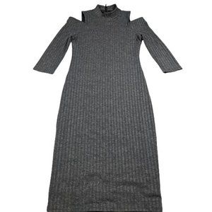 WHBM ribbed knit cold shoulder sweater dress XS‎
